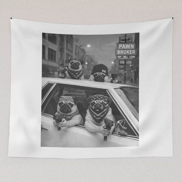Item preview, Funny Pug Meme Pug Gangster Dog Street designed and sold by JODYSMORGAN.