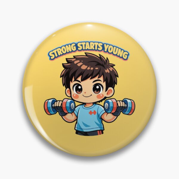 Item preview, Strong Little Hero – Cute Gym Chibi Character designed and sold by wanado.