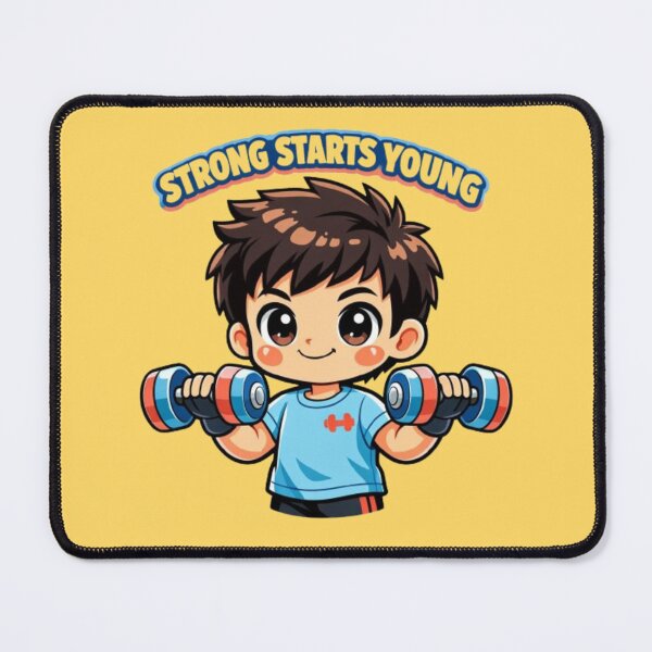 Item preview, Strong Little Hero – Cute Gym Chibi Character designed and sold by wanado.