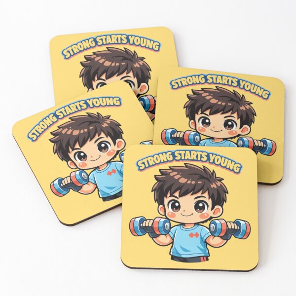 Item preview, Strong Little Hero – Cute Gym Chibi Character designed and sold by wanado.
