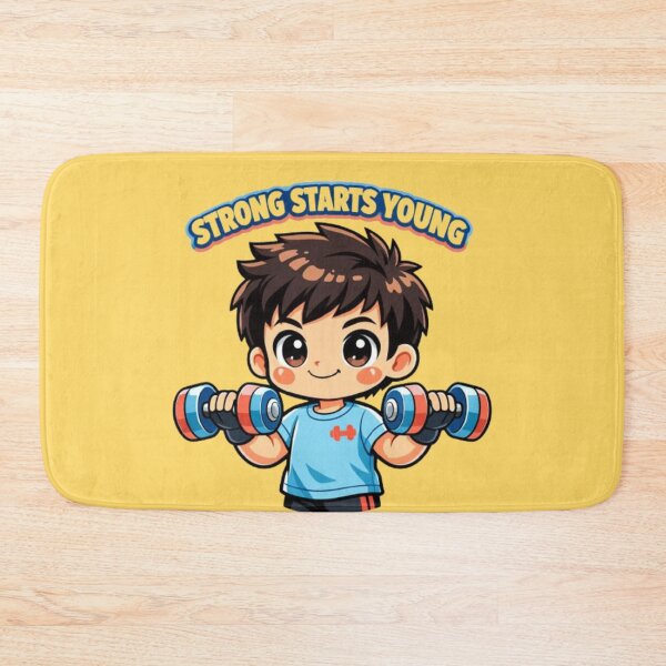 Item preview, Strong Little Hero – Cute Gym Chibi Character designed and sold by wanado.