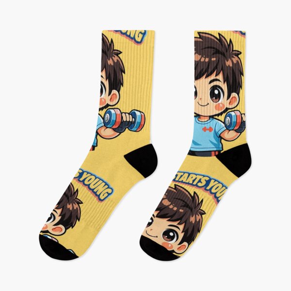 Item preview, Strong Little Hero – Cute Gym Chibi Character designed and sold by wanado.