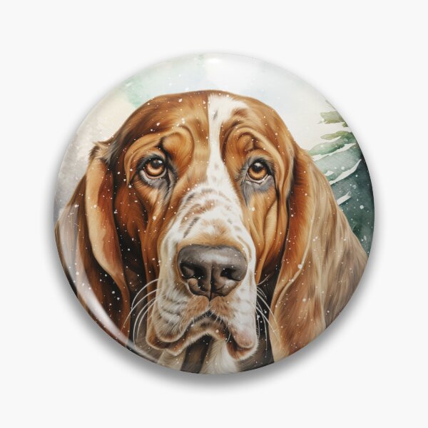 Item preview, Basset Hound Dog Christmas Woodland Forest designed and sold by SalonOfArt.