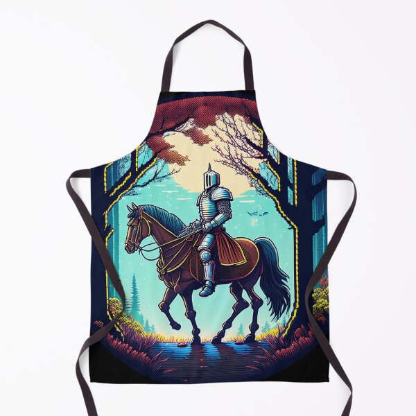 Item preview, Medieval Knight in the Forest on Horseback Retro Art designed and sold by Black Ink Visions.
