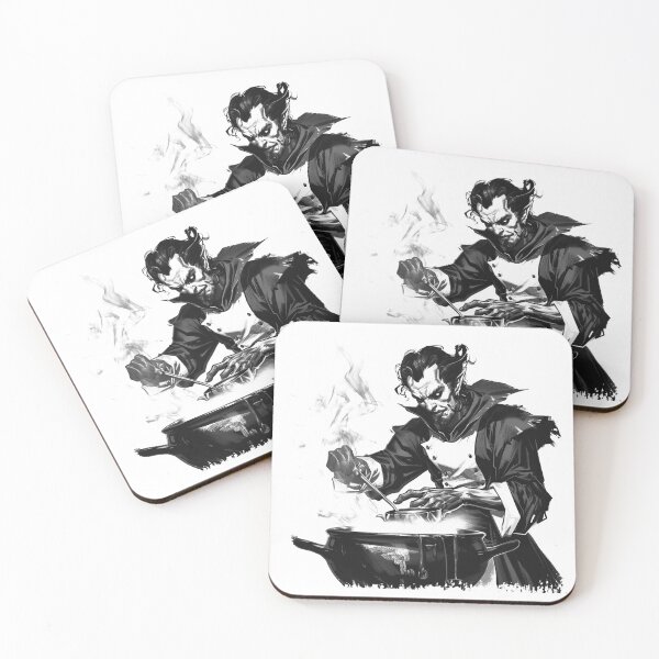 Item preview, Dark Alchemist Chef Stirring Cauldron – Gothic Fantasy Art designed and sold by inkoutninja.