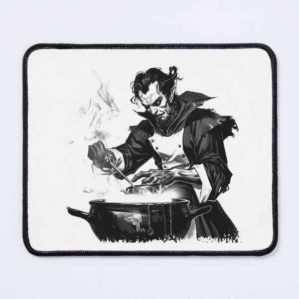 Item preview, Dark Alchemist Chef Stirring Cauldron – Gothic Fantasy Art designed and sold by inkoutninja.