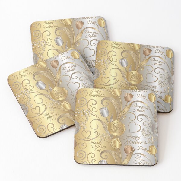 Item preview, Elegant Gold and Silver Mother's Day Floral Pattern designed and sold by DGtaLrtcom.