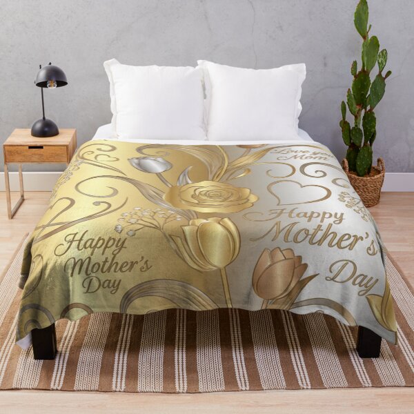 Item preview, Elegant Gold and Silver Mother's Day Floral Pattern designed and sold by DGtaLrtcom.