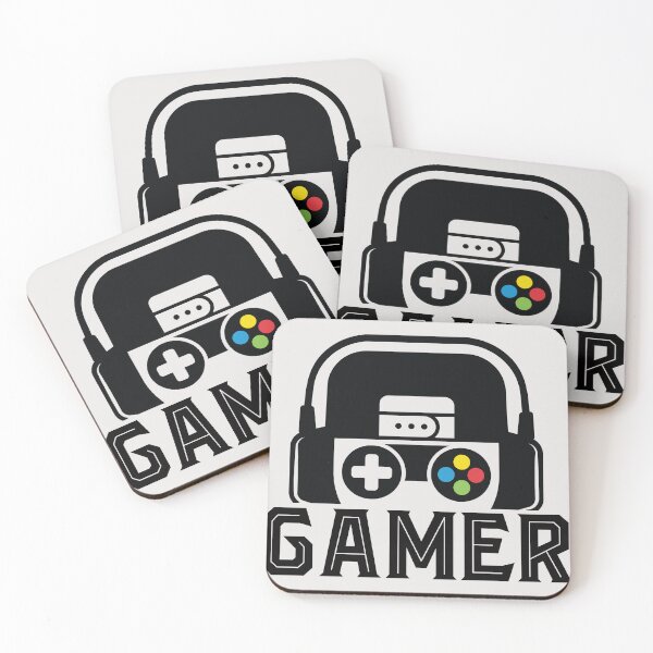 Item preview, Gamer Controller With Headset Minimalist Design | Gaming Headphones Icon | Black Background Gamer Art designed and sold by Twist & Print.