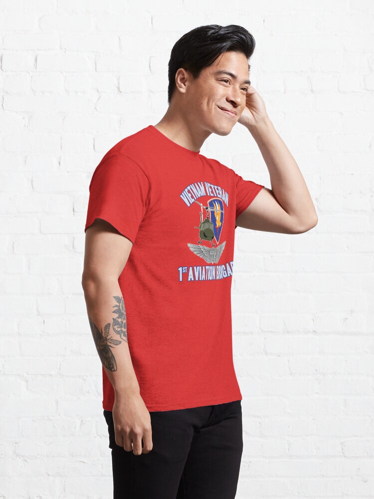 Alternate view of 1st Avn Bde - UH-1 Huey w Pilot Wings Classic T-Shirt