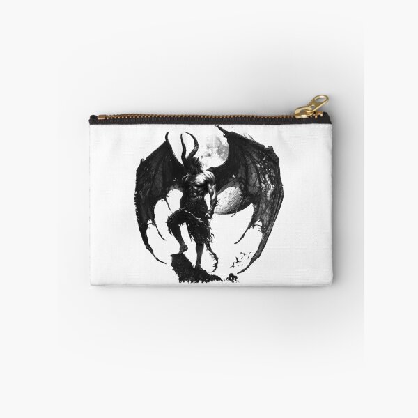 Item preview, Dark Demon with Wings Under Full Moon – Gothic Fantasy Art designed and sold by inkoutninja.