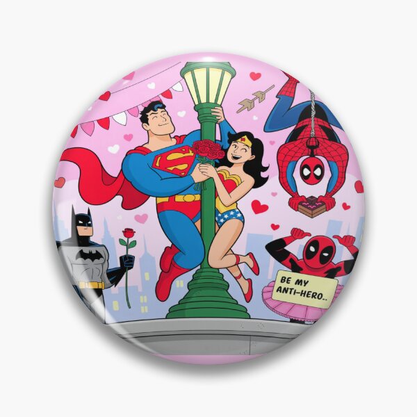Item preview, Superhero Valentine's Romance | DC Marvel Crossover Fan Art designed and sold by Midnight Veil Designs.