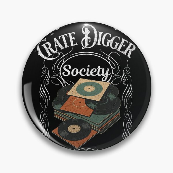 Item preview, Crate Digger Society — Retro Stacked Vinyl Label designed and sold by Nacho Average Designs.