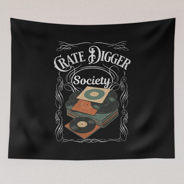 Item preview, Crate Digger Society — Retro Stacked Vinyl Label designed and sold by Nacho Average Designs.