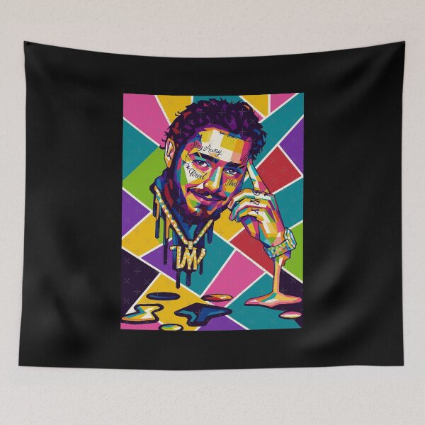 Item preview, Post Malone – Live Retro Rockstar Collage designed and sold by pevapaz.