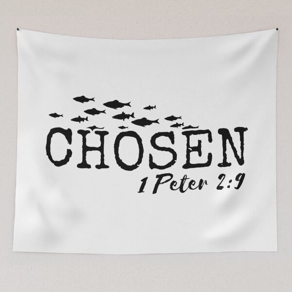 Item preview, Chosen – 1 Peter 2:9 Christian Typography - Black Design designed and sold by MoriaStore.