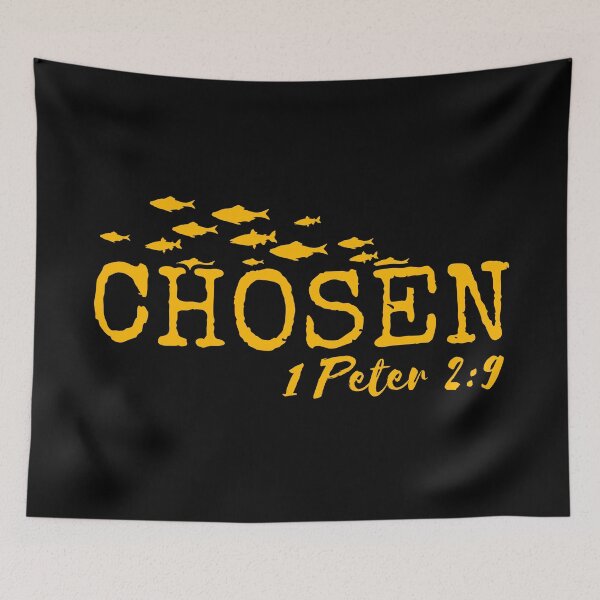 Item preview, Chosen – 1 Peter 2:9 Christian Typography - Gold Design designed and sold by MoriaStore.