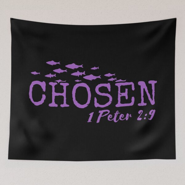 Item preview, Chosen – 1 Peter 2:9 Christian Typography - Purple Design designed and sold by MoriaStore.