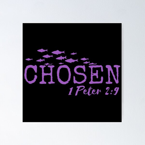 Item preview, Chosen – 1 Peter 2:9 Christian Typography - Purple Design designed and sold by MoriaStore.