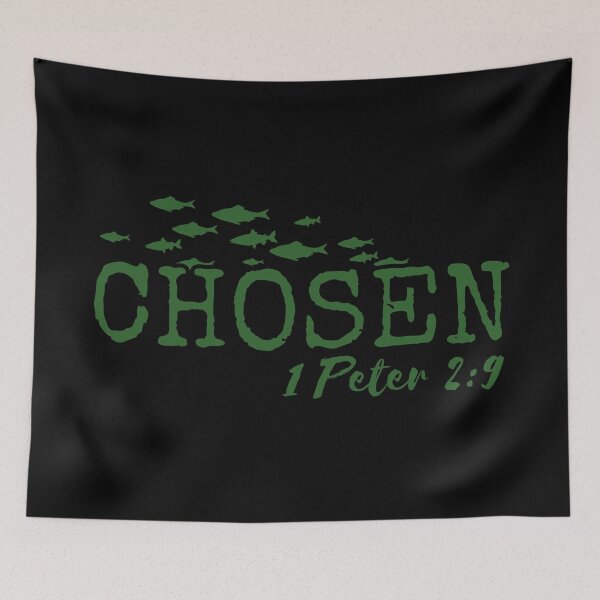 Item preview, Chosen – 1 Peter 2:9 Christian Typography - Green Design designed and sold by MoriaStore.