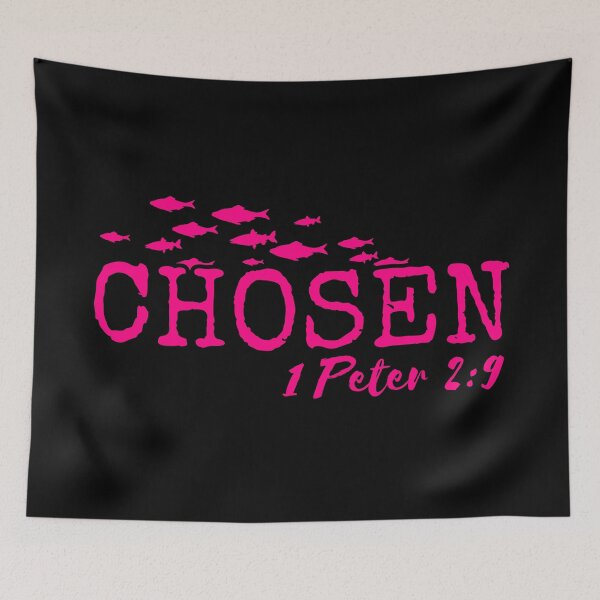 Item preview, Chosen – 1 Peter 2:9 Christian Typography - Pink Design designed and sold by MoriaStore.