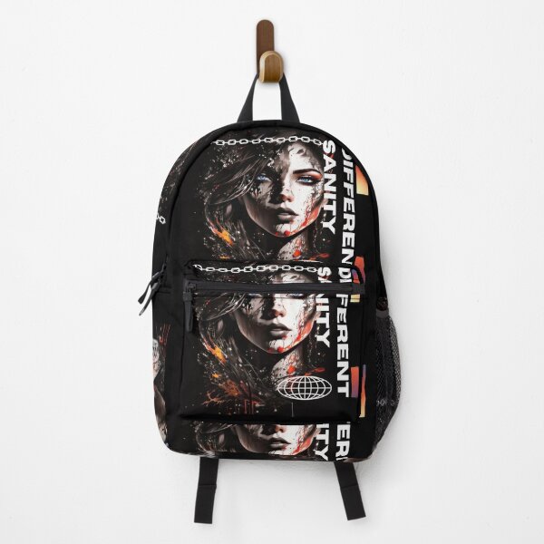 Item preview, Glitch Sanity Streetwear - Edgy Cyberpunk Girl Portrait designed and sold by SantoRichio.