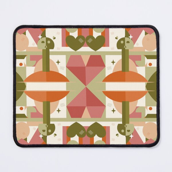 Item preview, seamless pattern bauhaus geometry, abstract heart suggested through intersecting circles and squares, balanced grid system, modern valentine abstraction, flat vector designed and sold by CreativebyTKK.