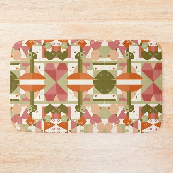 Item preview, seamless pattern bauhaus geometry, abstract heart suggested through intersecting circles and squares, balanced grid system, modern valentine abstraction, flat vector designed and sold by CreativebyTKK.
