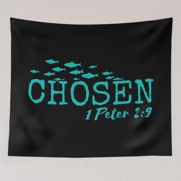 Item preview, Chosen – 1 Peter 2:9 Christian Typography - Sky Blue Design designed and sold by MoriaStore.
