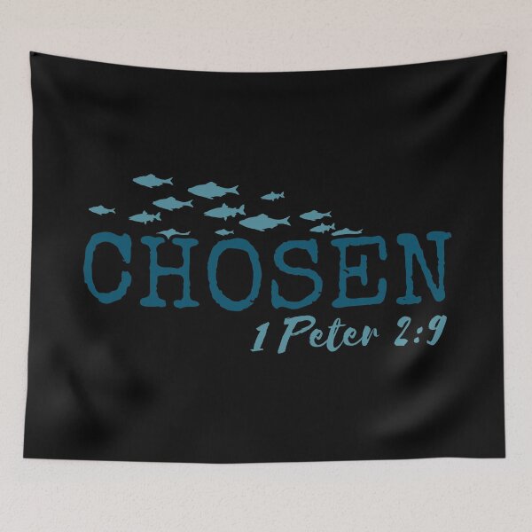 Item preview, Chosen – 1 Peter 2:9 Christian Typography - Blue Design designed and sold by MoriaStore.