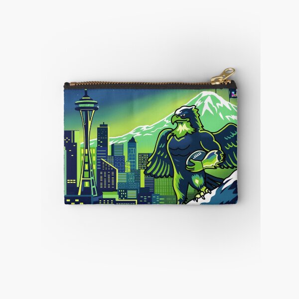 Item preview, Seattle SeaHawk Spirit – Pacific Northwest Skyline Pop Art  designed and sold by snagydoodleart.