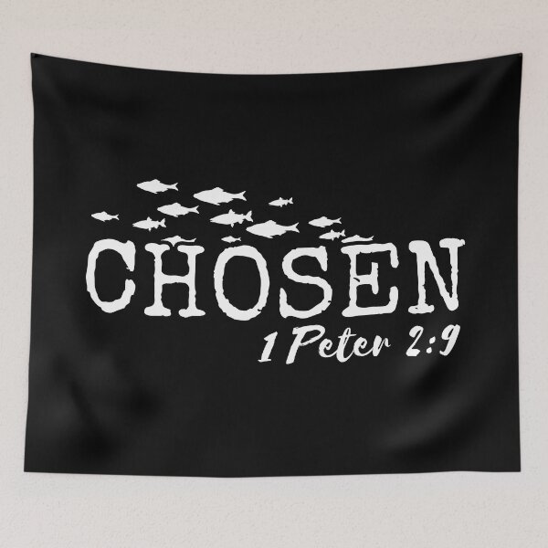 Item preview, Chosen – 1 Peter 2:9 Christian Typography - White Design designed and sold by MoriaStore.
