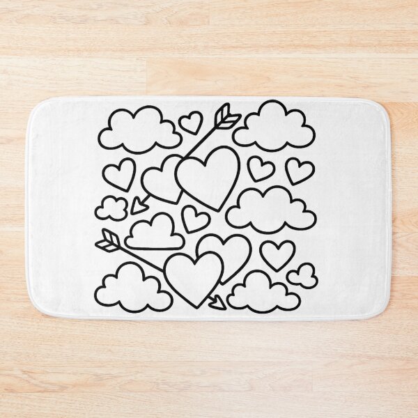 Item preview, Hearts and clouds with Cupid's arrows (black and white ver) designed and sold by Moonshroomarts.