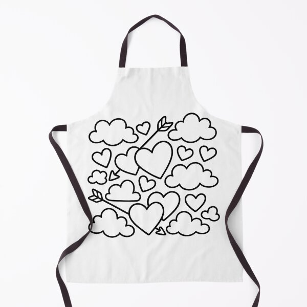 Item preview, Hearts and clouds with Cupid's arrows (black and white ver) designed and sold by Moonshroomarts.