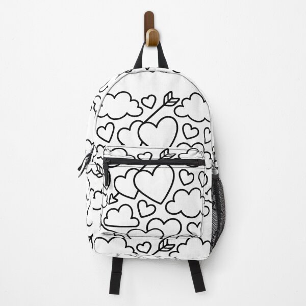 Item preview, Hearts and clouds with Cupid's arrows (black and white ver) designed and sold by Moonshroomarts.