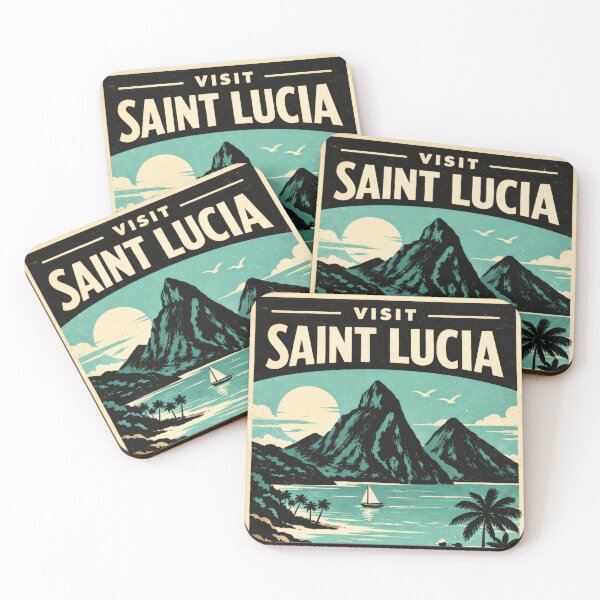 Item preview, Saint Lucia Island Minimal Black and White Text designed and sold by scicilysimonee.