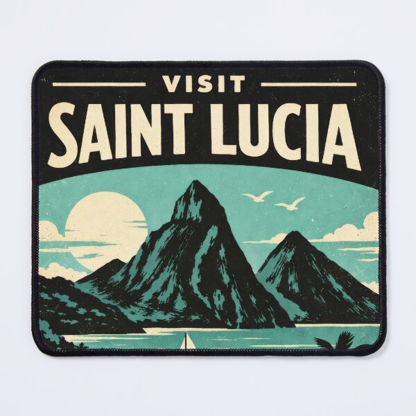 Item preview, Saint Lucia Island Minimal Black and White Text designed and sold by scicilysimonee.
