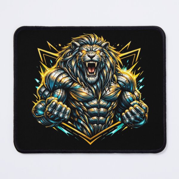 Item preview, Neon Roaring Lion – Cyber Fantasy Illustration designed and sold by wanado.