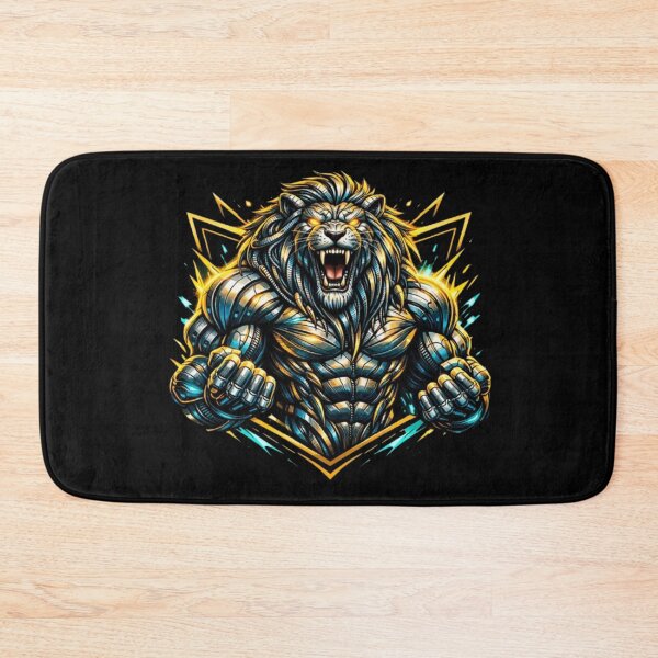 Item preview, Neon Roaring Lion – Cyber Fantasy Illustration designed and sold by wanado.
