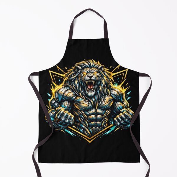 Item preview, Neon Roaring Lion – Cyber Fantasy Illustration designed and sold by wanado.