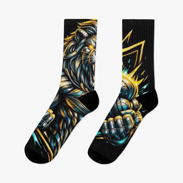 Item preview, Neon Roaring Lion – Cyber Fantasy Illustration designed and sold by wanado.