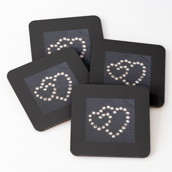 Item preview,  Rhinestone Heart on Dark Fabric, y2k Stickers, Kawaii Stickers. designed and sold by winterdaisyflower.