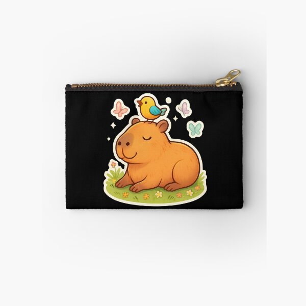 Item preview, Capybara and Bird Illustration Sticker designed and sold by FestivityFinds.