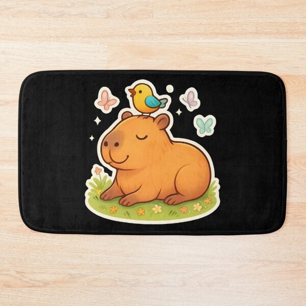 Item preview, Capybara and Bird Illustration Sticker designed and sold by FestivityFinds.
