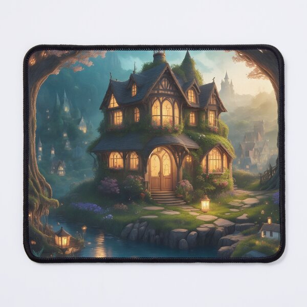 Item preview, Fantastical Dreamland House Illustration – Magical Fantasy Scenery Art designed and sold by PrithviApparels.