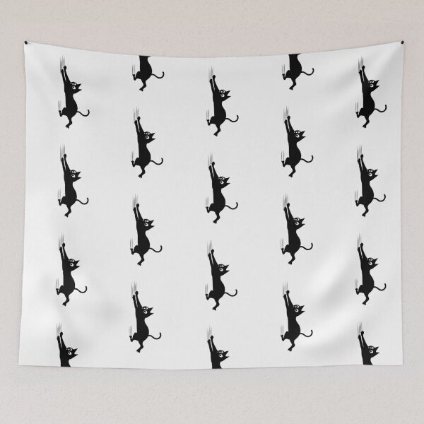 Item preview, Black Cat Holding On Funny Sticker designed and sold by FestivityFinds.