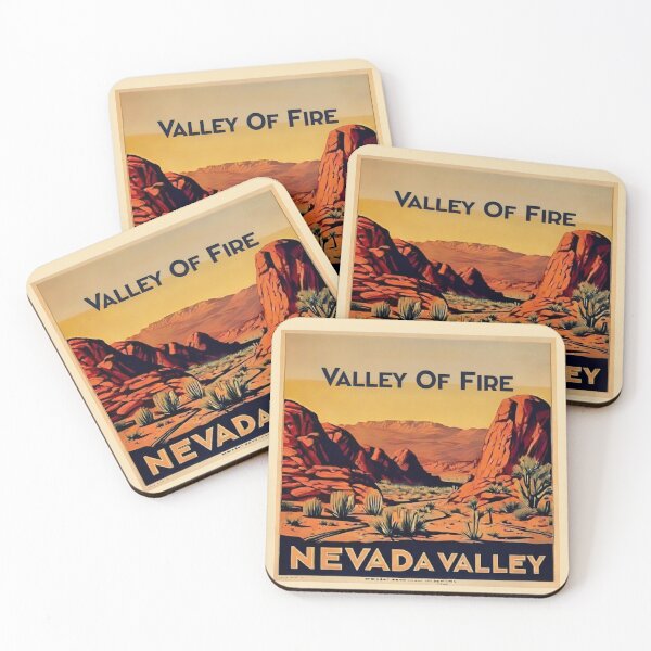 Item preview, Valley of Fire Nevada Vintage Travel Poster – Retro Desert Landscape Illustration Wall Art, Mid-Century Inspired National Park Print for Home, Office & Gifts designed and sold by Eclipse 3699.