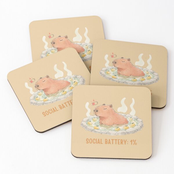 Item preview, Low Battery Introvert Capybara designed and sold by draft & digital.