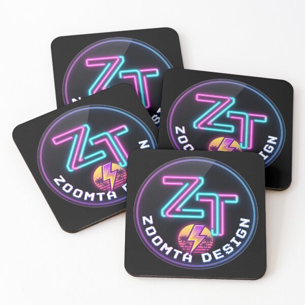 Item preview, ZoomTa Design Logo | Retro 80s Synthwave Neon Aesthetic | Vaporwave Cyberpunk Badge | Designer Brand Merch designed and sold by ZoomTaDesign.