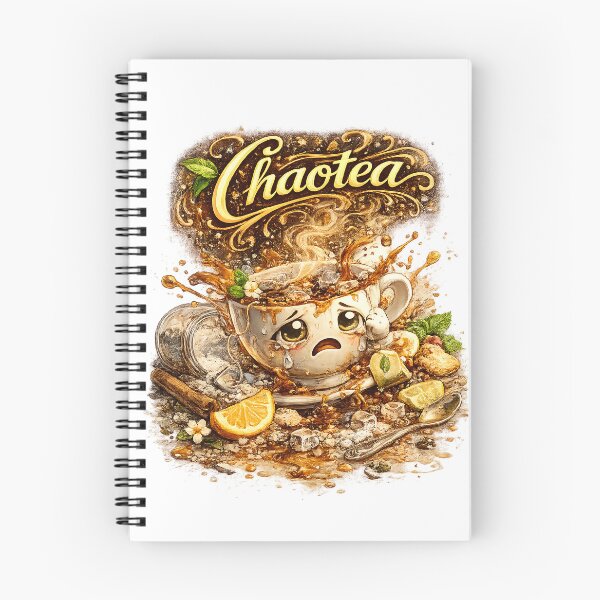 Item preview, Chaotea — Funny Tea Pun Art | Cute Messy Tea Spill Illustration | Chaos Tea Humor Aesthetic Print designed and sold by StrayaDesign.